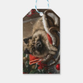 keeshond Dog Christmas Festive Geschenkanhänger (Rückseite)