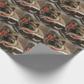 keeshond Dog Christmas Festive Geschenkpapier (Ecke)