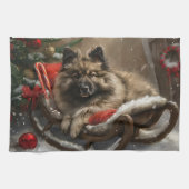 keeshond Dog Christmas Festive Geschirrtuch (Horizontal)