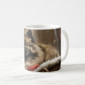 keeshond Dog Christmas Festive Kaffeetasse (VorderseiteRechts)