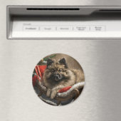 keeshond Dog Christmas Festive Magnet (In Situ (Geschirrspüler))