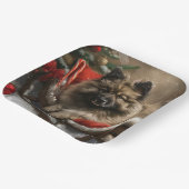 keeshond Dog Christmas Festive Pappteller (Gewinkelt)