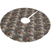 keeshond Dog Christmas Festive Polyester Weihnachtsbaumdecke (Schrägansicht)