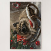 keeshond Dog Christmas Festive Puzzle (Vertikal)