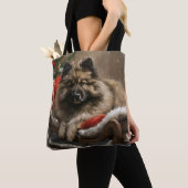 keeshond Dog Christmas Festive Tasche (Von Nahem)