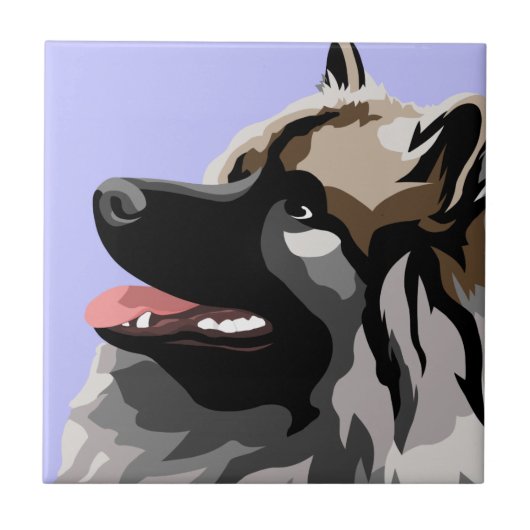 Keeshond Dog Fliese (Vorderseite)