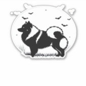 Keeshond Dog � Halloween Moon Silhouette Classic T Aufkleber (Vorderseite)
