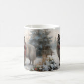 Keeshond Dog in Schneehocht Kaffeetasse (Mittel)