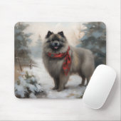 Keeshond Dog in Schneehocht Mousepad (Mit Mouse)