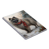 Keeshond Dog in Schneehocht Notizblock (Rechte Seite)