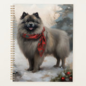 Keeshond Dog in Schneehocht Planer (Vorderseite)