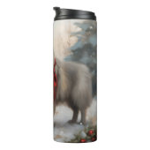 Keeshond Dog in Schneehocht Thermosbecher (Nach rechts gedreht)