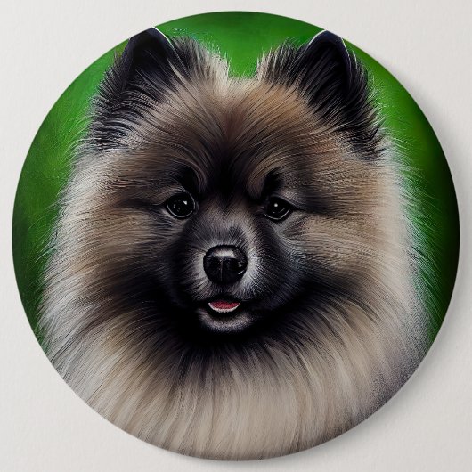 Keeshond Dog in St. Patrick's Day Dress Button (Vorderseite)