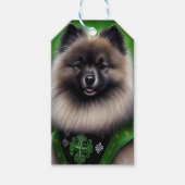 Keeshond Dog in St. Patrick's Day Dress Geschenkanhänger (Vorderseite)