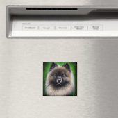 Keeshond Dog in St. Patrick's Day Dress Magnet (In Situ (Geschirrspüler))