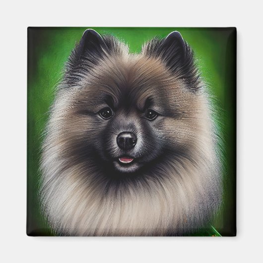 Keeshond Dog in St. Patrick's Day Dress Magnet (Vorne)