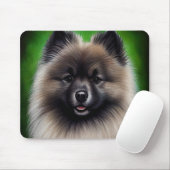 Keeshond Dog in St. Patrick's Day Dress Mousepad (Mit Mouse)