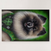 Keeshond Dog in St. Patrick's Day Dress Puzzle (Horizontal)