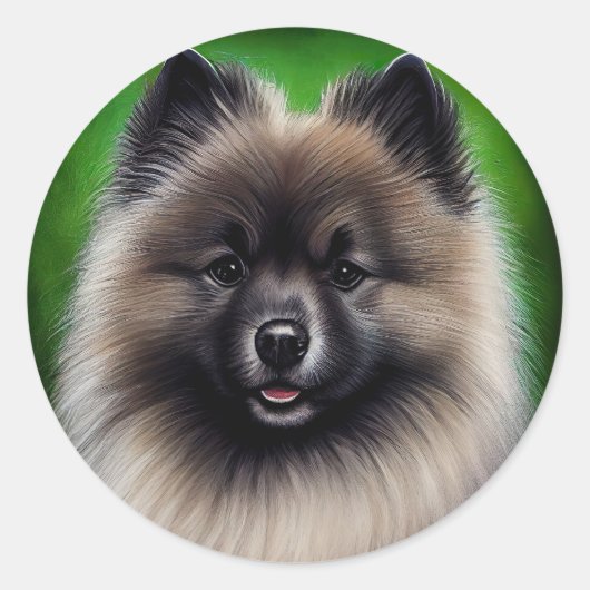 Keeshond Dog in St. Patrick's Day Dress Runder Aufkleber (Vorderseite)