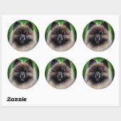 Keeshond Dog in St. Patrick's Day Dress Runder Aufkleber (Blatt)