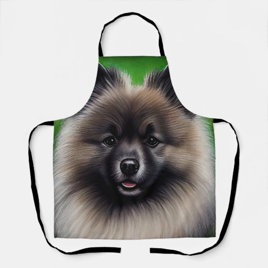 Keeshond Dog in St. Patrick's Day Dress Schürze (Vorderseite)