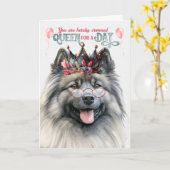 Keeshond Dog Queen Day Funny Birthday Karte (Gelbe Blume)