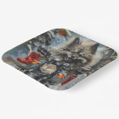 Keeshond Dog Riding Motorrad Weihnachten Pappteller (Gewinkelt)