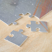 Keeshond Dog Riding Motorrad Weihnachten Puzzle (Seite)