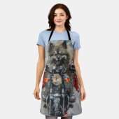 Keeshond Dog Riding Motorrad Weihnachten Schürze (Getragen)