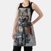 Keeshond Dog Riding Motorrad Weihnachten Schürze (InSitu)