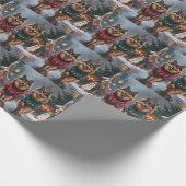Keeshond Dogs Christmas Snow Holiday Geschenkpapier (Ecke)