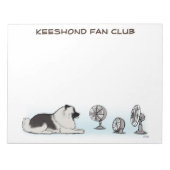 Keeshond Fan Club - Happy Dog mit benutzerdefinier Notizblock (Vorderseite)