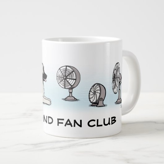 Keeshond Fan Club - Niedlicher Keesie Cartoon Dog Jumbo-Tasse (Vorderseite Rechts)