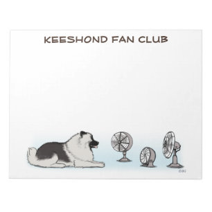 Keeshond-Fanclub - glücklicher Hund mit Notizblock