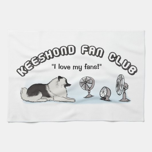 Keeshond-Fanclub - Keesie Liebe-Fans Geschirrtuch (Horizontal)