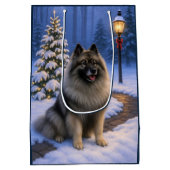 Keeshond Ferien Mittlere Geschenktüte (Rückseite)