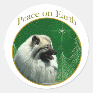 Keeshond-Frieden Runder Aufkleber