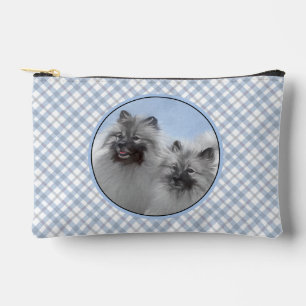 Keeshond Gemälde 2 Keeshonden Originale Hunde Kuns Zubehörtasche