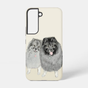 Keeshond Grafik Keeshond Mutter und Sohn Samsung Galaxy Hülle