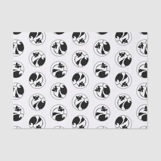 Keeshond Graphic Kontur Niedlich Original Pet Dog Seidenpapier (Vorderseite)