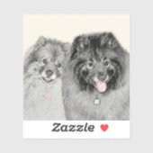 Keeshond Graphics Keeshond Mama and Son Aufkleber (Blatt)