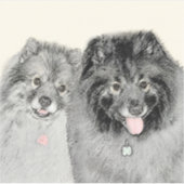 Keeshond Graphics Keeshond Mama and Son Aufkleber (Vorderseite)