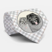 Keeshond Graphics Keeshond Mama and Son Krawatte (Gerollt)