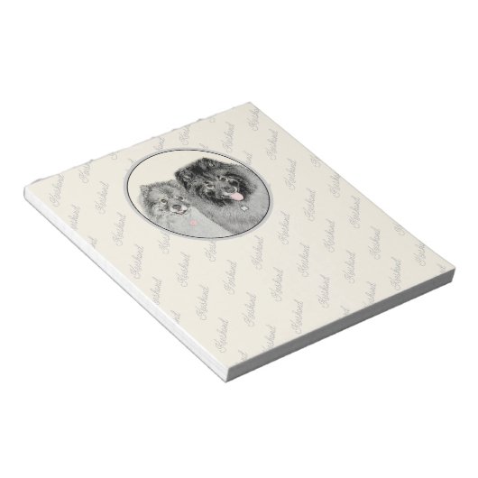 Keeshond Graphics Keeshond Mama and Son Notepad Notizblock (angewinkelt)