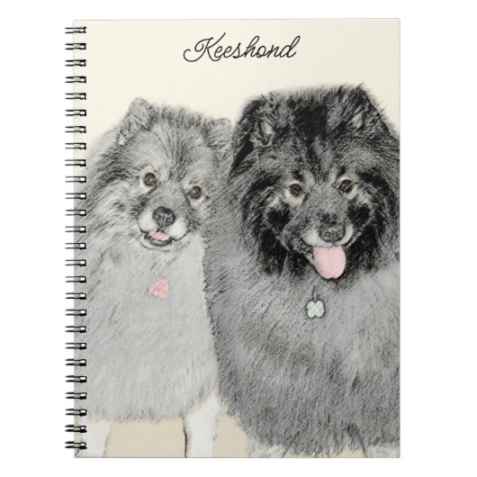 Keeshond Graphics Keeshond Mama and Son Notizblock (Vorderseite)