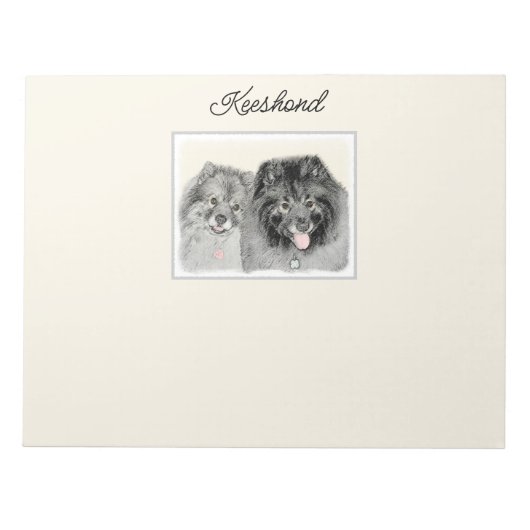 Keeshond Graphics Keeshond Mama and Son Notizblock (Vorderseite)