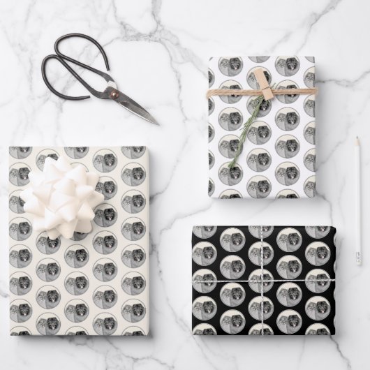 Keeshond Graphics Keeshond Mama and Son Wrapping P Geschenkpapier Set (Vorderseite)