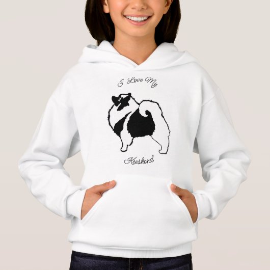 Keeshond Graphics - Niedlich Original Dog Art Hood Hoodie (Vorderseite)