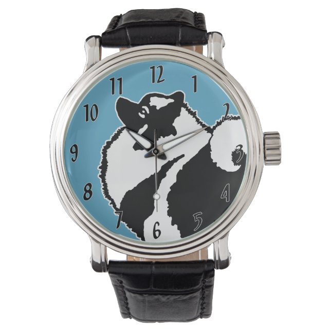Keeshond Graphics - Niedliche Original Dog Art Armbanduhr (Vorderseite)