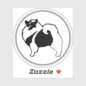 Keeshond Graphics - Niedliche Original Dog Art Aufkleber (Blatt)